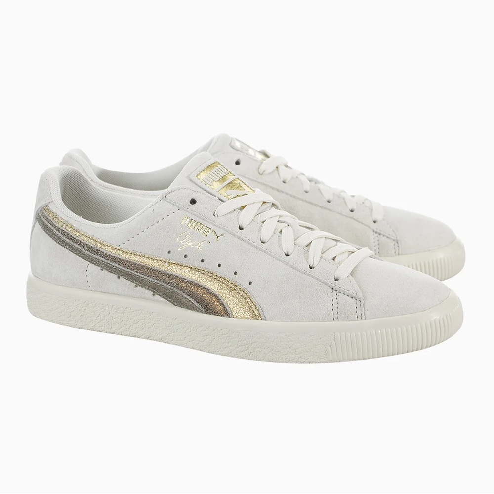 Puma The Suede Clyde Shoes white metallic silver gold